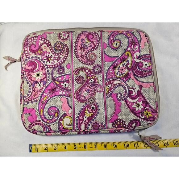 Vera Bradley Laptop Sleeve 13"-14" Pink Paisley Print Quilted Case - Pre-owned! - Picture 11 of 11